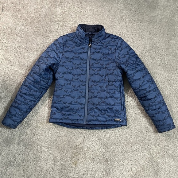 Kerrits Kids Pony Tracks Equestrian Jacket Youth Size XL Blue Zip Up Puffy - Picture 1 of 7